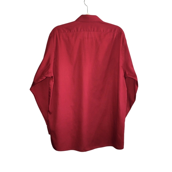 Van Heusen Men's Dress Shirts Red & Black Size 16 32/33 Regular Fit Long Sleeve - Picture 4 of 9